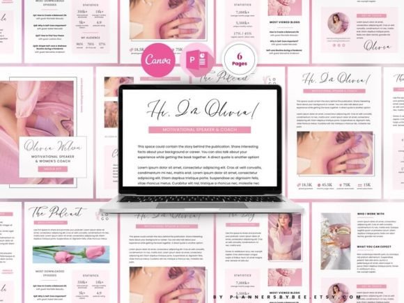 Download ► 6 Page Media Kit Canva Template - Media kit Collection