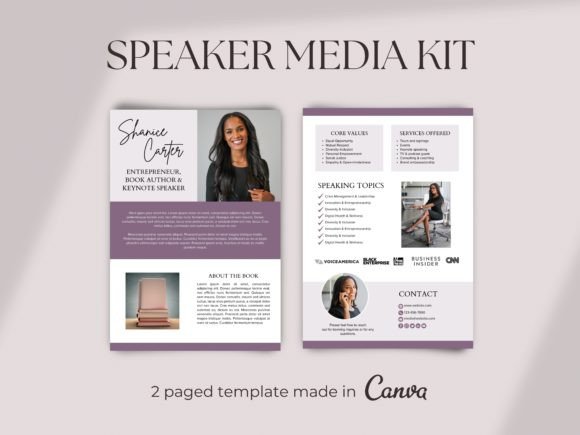 Download Speaker Media Kit Canva Template - Media kit Collection