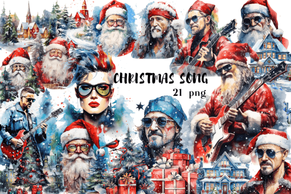 Download CHRISTMAS SONG Santa Music Clipart - Song Collection