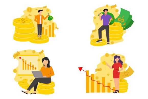 Download Finance Money Agency Flat Bundle Design - Money Collection